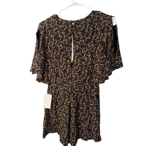 Free People Meet Virginia V-Neck Romper in Black Combo Size 4, New With Tags - Picture 6 of 10